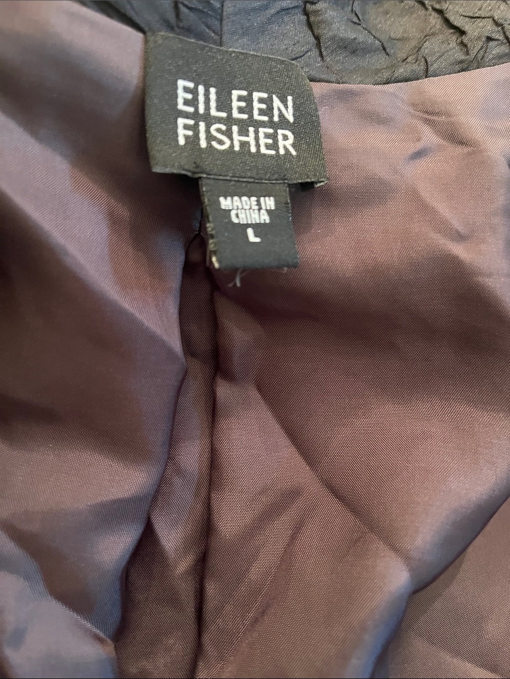 Eileen Fisher Black Crinkled Open Front Blazer - Picture 7 of 9